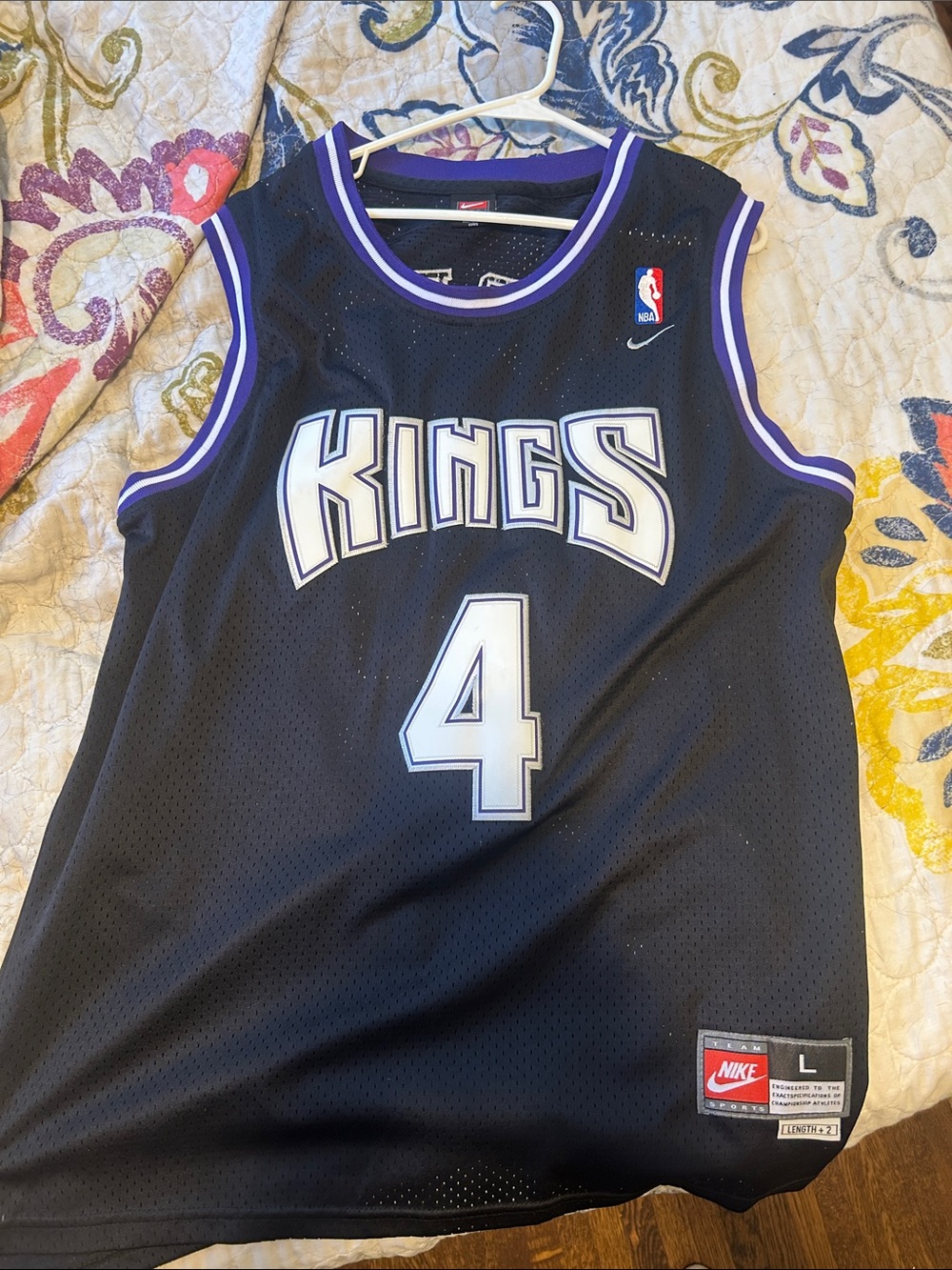 Nike  Chris Webber Black and Purple Sacramento Kings #4 Jersey